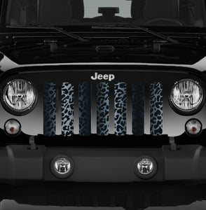 Black Leopard Print Jeep Grille Insert