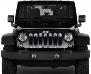 Black and Silver Fleck Print Jeep Grille Insert