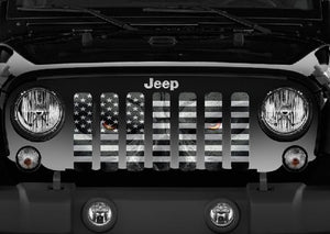 Black and White Angry Patriot Jeep Grille Insert