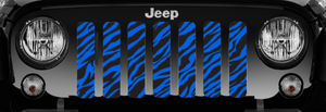 Blue Zebra Print Jeep Grille Insert