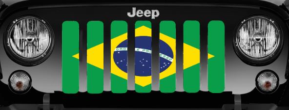 Brazilian Standard Flag Jeep Grille Insert
