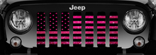 Bright Pink Fleck American Flag Print Jeep Grille Insert