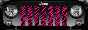 Platinum Bright Pink Zebra Print Jeep Grille Insert