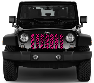 Bright Pink Zebra Jeep Grille Insert