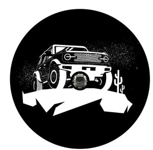 Bronco On The Cliff Spare Tire Cover