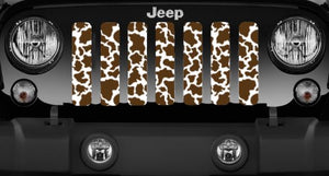 Brown Cow Hide Jeep Grille Insert