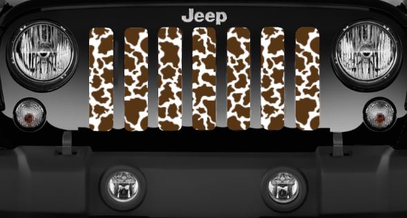 Brown Cow Hide Jeep Grille Insert