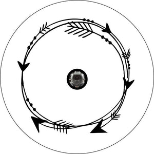 Circle Of Arrows White Spare Tire Cover