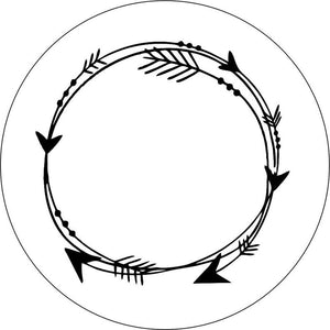 Circle Of Arrows White Spare Tire Cover