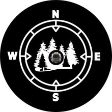 Compass In The Woods Black Spare Tire Cover