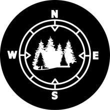 Compass In The Woods Black Spare Tire Cover