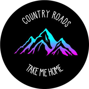 Country Roads Take Me Home Black Spare Tire Cover