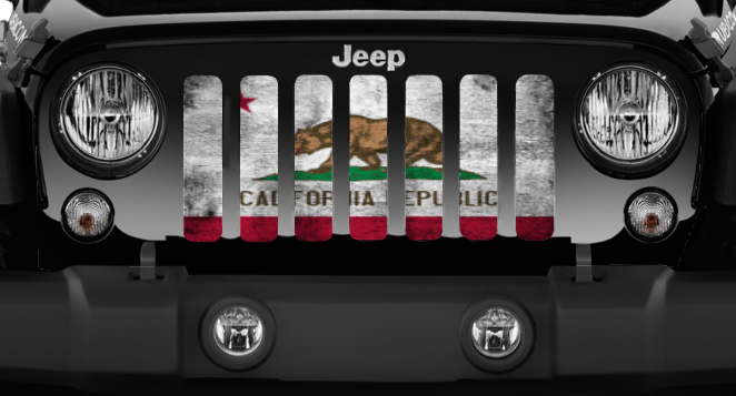 California Grunge Jeep Grille Insert
