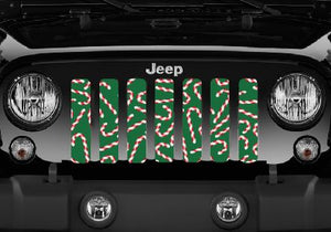 Christmas Candy Canes Jeep Grille Insert