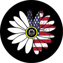 Daisy American Flag Black Spare Tire Cover