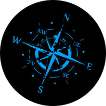 Distressed Compass 2 Black & Blue Spare Tire Cover