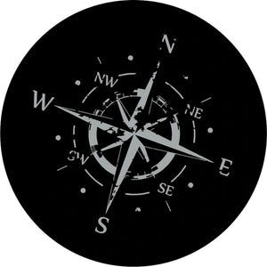 Distressed Compass 2 Gray & Black Spare Tire Cover