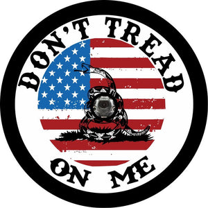 Don't Tread On Me American Flag Black Spare Tire Cover