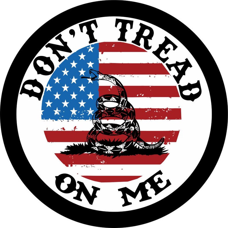 Don't Tread On Me American Flag Black Spare Tire Cover