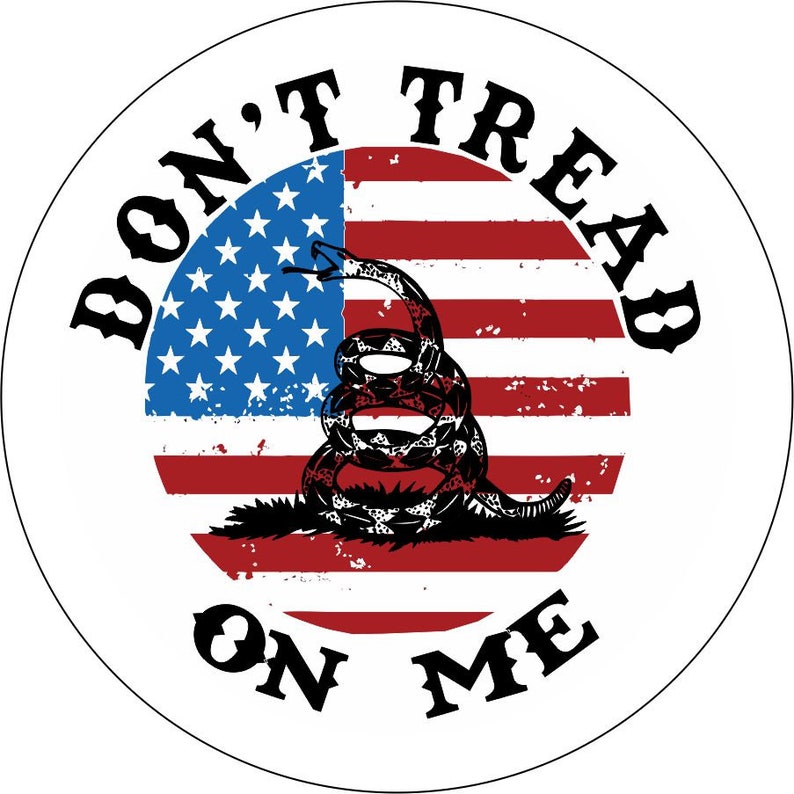 Don't Tread On Me American Flag White Spare Tire Cover