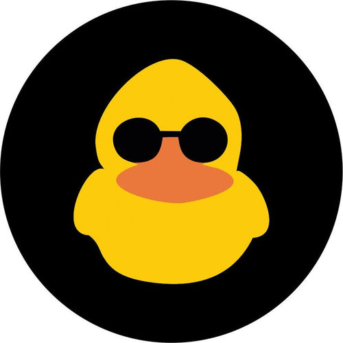 Duck With Sunglasses Black Spare Tire Cover