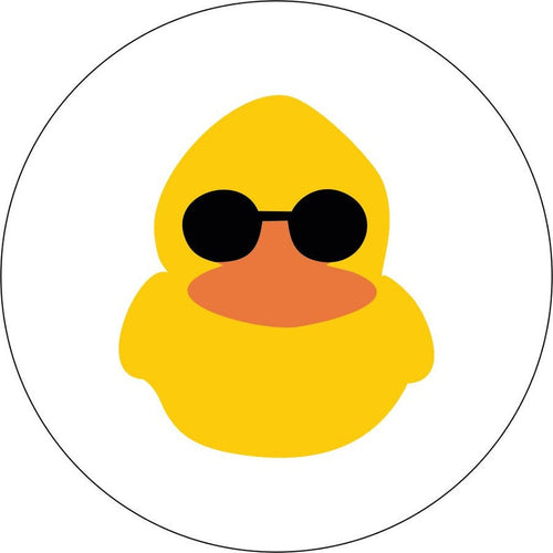 Duck With Sunglasses White Spare Tire Cover