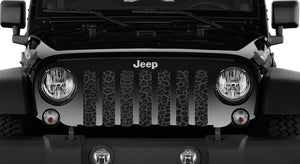 Dark Gray and Black Leopard Print Jeep Grille Insert