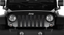 Platinum Dark Gray and Black Leopard Print Jeep Grille Insert