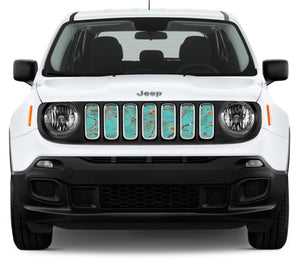 Dirty Girl Teal Serenity Woodland Camo Jeep Grille Insert