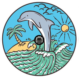 Dolphin Jumping In The Waves Spare Tire Cover