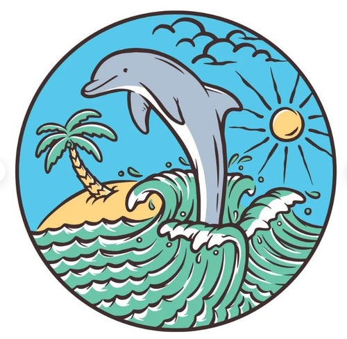 Dolphin Jumping In The Waves Spare Tire Cover