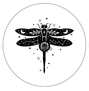 Dragonfly Constellation White Spare Tire Cover