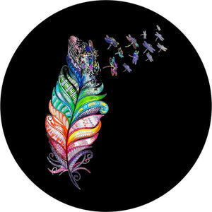Feather With Dragonflies Spare Tire Cover