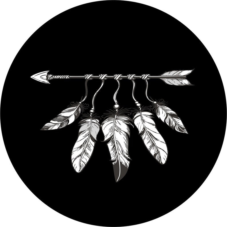 Feather & Arrow Black & Gray Spare Tire Cover