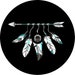 Feather & Arrow White & Teal Spare Tire Cover