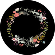 Floral Circle Black Spare Tire Cover