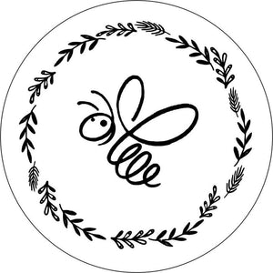 Floral Honey Bee White Spare Tire Cover
