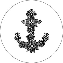 Flower Anchor White Spare Tire Cover