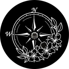 Flower Compass 2 Black Spare Tire Cover