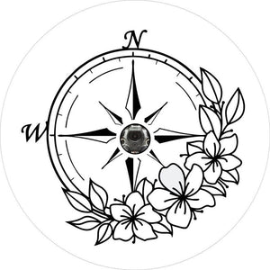 Flower Compass 2 White Spare Tire Cover