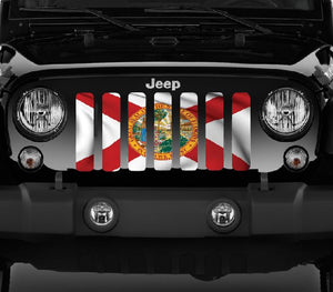 Waving Florida State Flag Jeep Grille Insert