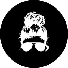 Girl With Sunglasses Black Spare Tire Cover