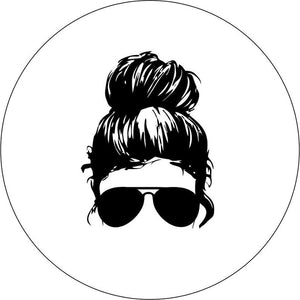Girl With Sunglasses White Spare Tire Cover