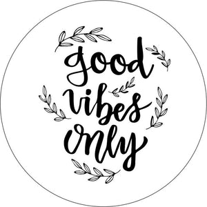 Good Vibes Only Flower White Spare Tire Cover