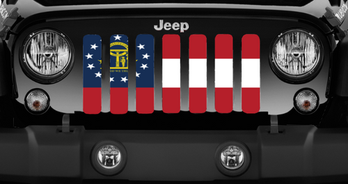 Georgia State Flag Jeep Grille Insert