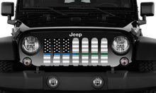 Ghost Tactical Back the Blue and Military American Flag Jeep Grille Insert