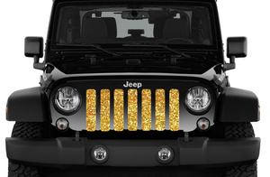 Gold Flake Print Jeep Grille Insert