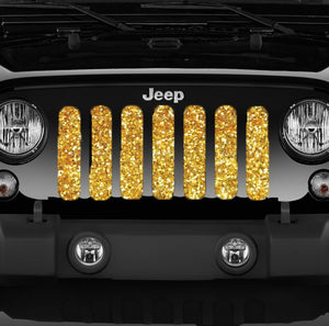 Gold Flake Print Jeep Grille Insert