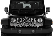 Platinum Gray Leopard Print Jeep Grille Insert
