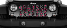 Gray and Pink Leopard Print Jeep Grille Insert